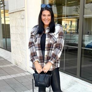 Brown Plaid Shacket size XL